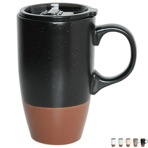 Travel Mug with Handle, 18 oz, Black