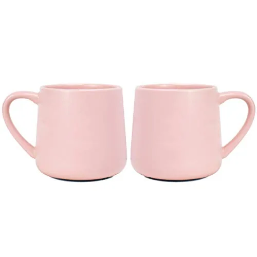 Glossy Coffee Mugs, 18 oz, Set of 2, Pink