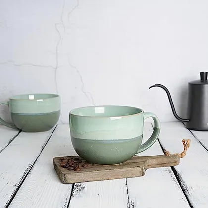 A Bosmarlin mug in a reactive glaze