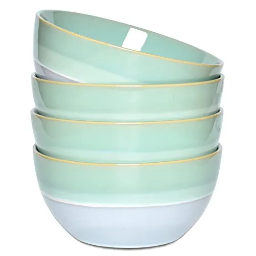 Reactive Soup Bowls, 26 oz, Set of 4, Mint Green