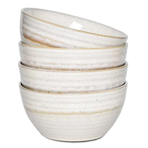 Reactive Soup Bowls, 26 oz, Set of 4, Beige
