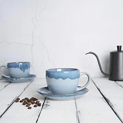 A Bosmarlin mug in a reactive glaze