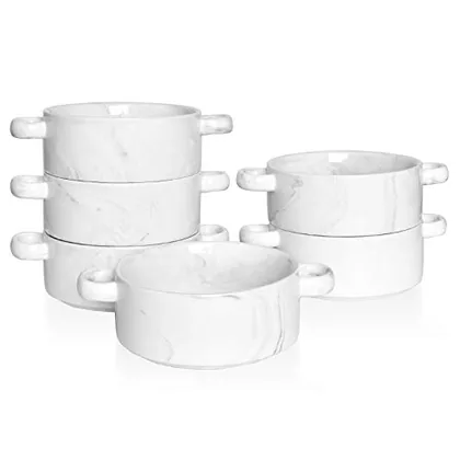 Marbled Souffle Ramekins, 10 oz, Set of 6, Grey, baking & serving