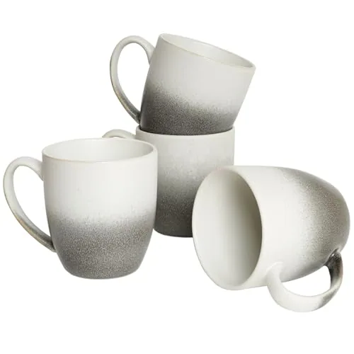 Reactive Coffee Mugs, 17 oz, Set of 4, Gradient Grey