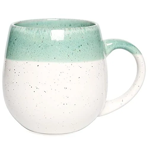 Reactive Big-Handle Mug, 21 oz, Turquoise Green