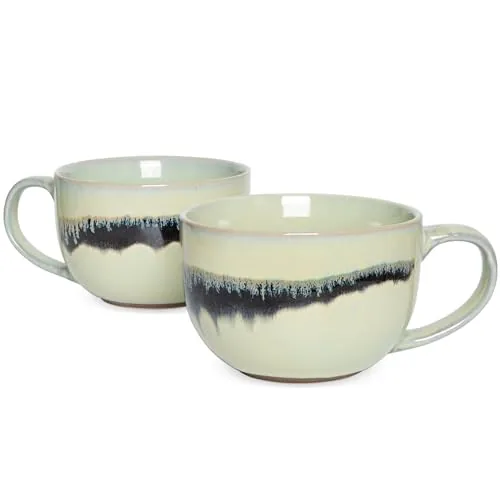 Jumbo Mugs, 23 oz, Set of 2, Turquoise Green