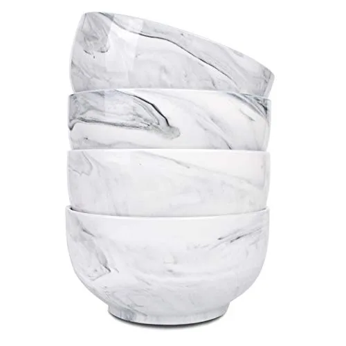 Marbled Soup Bowls, 33 oz, Set of 4, Grey