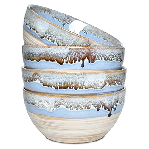 Reactive Soup Bowls, 26 oz, Set of 4, Blue