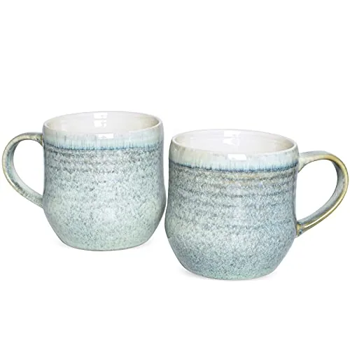 Coffee Mugs, 17 oz, Set of 2, Willow Green