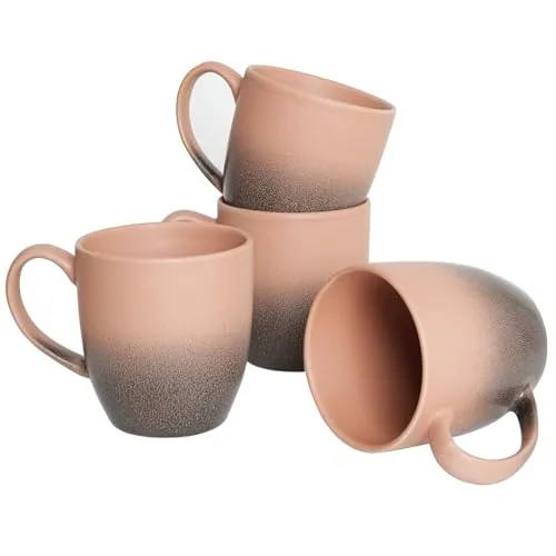Reactive Coffee Mugs, 17 oz, Set of 4, Gradient Rose