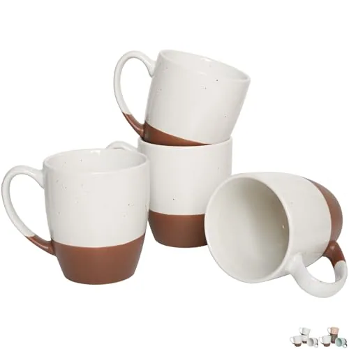 Big-Handle Mugs, 16 oz, Set of 4, White