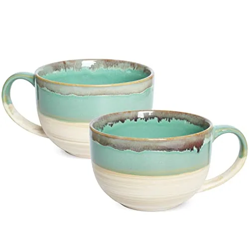 Jumbo Mugs, 23 oz, Set of 2, Green