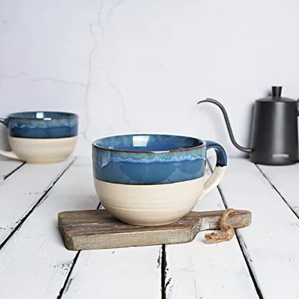 A Bosmarlin mug in a reactive glaze
