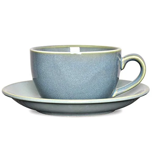 Reactive Cappuccino Cup & Saucer, 8.5 oz, Sage Green