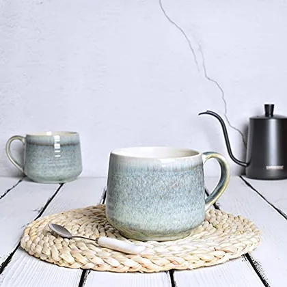 A Bosmarlin mug in a reactive glaze