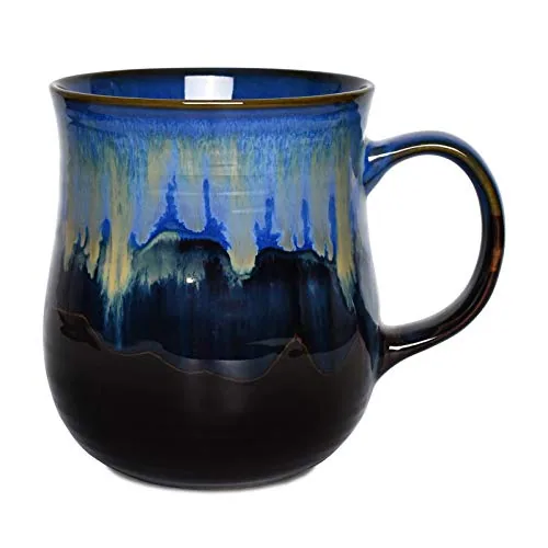 Reactive Big-Handle Mug, 21 oz, Deep Blue